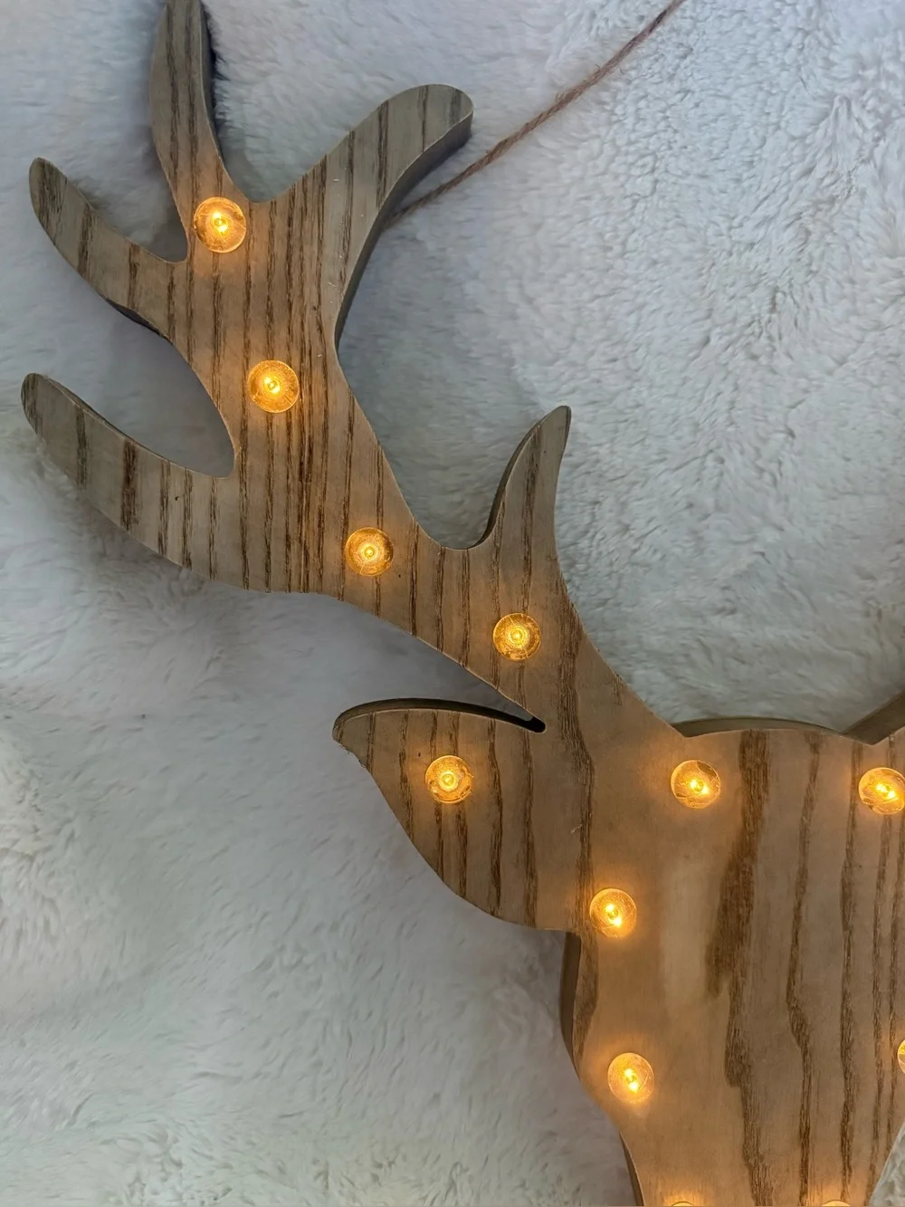 Studio Decor Brown Wooden Deer Head with Warm White LED Lights